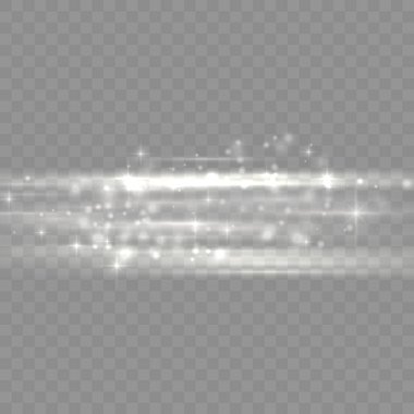 Yatay ışık ışınları, parlak beyaz çizgi, ışınlar.