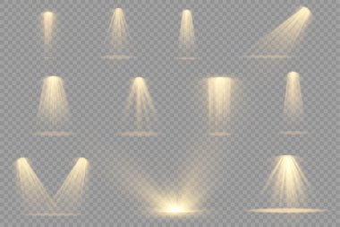 Sarı spot ışığı, projektör ışığı efekti.