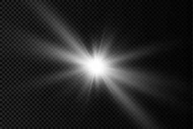 Parlayan beyaz ışık, patlayan güneş ışınları..