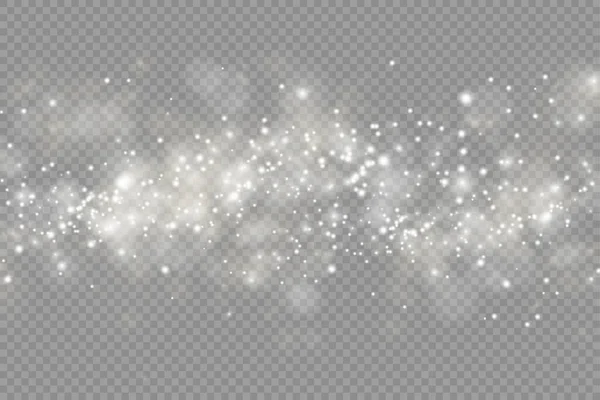 Magiche particelle di polvere scintillante bokeh, effetto luce — Vettoriale Stock