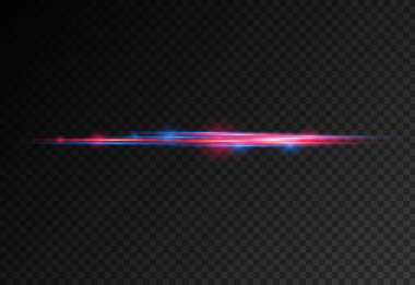 Kırmızı, mavi hareket çizgisi, yatay ışık ışınları.