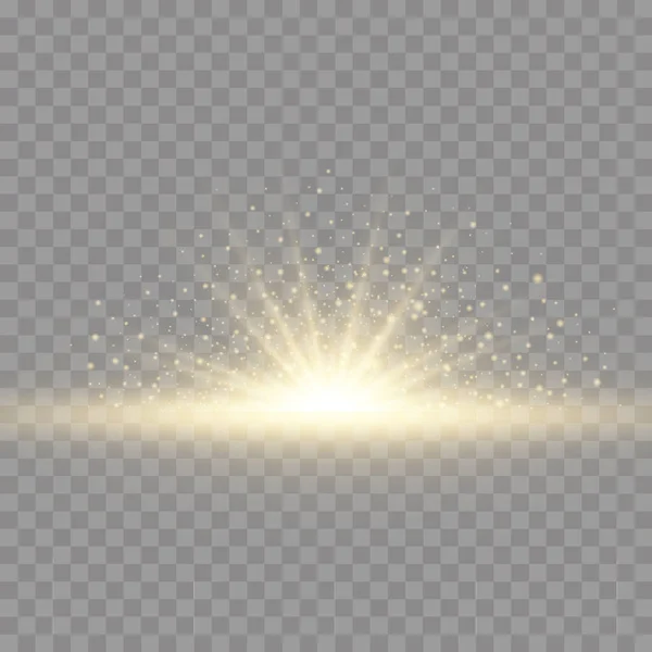 Star explosion, yellow glow lights sun rays. — Stock Photo, Image