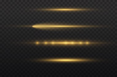 Yatay ışık ışınları, parlayan sarı ışınlar, parıldayan ışınlar..