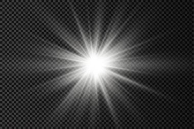 Parlayan beyaz ışık, patlayan güneş ışınları..