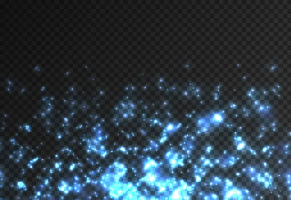 Neonově modrá třpytivá hvězda prach stezka světlo. — Stockový vektor