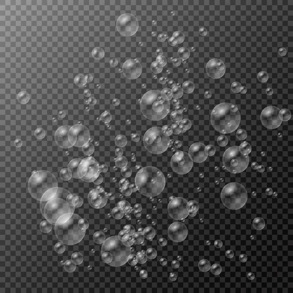 Set de burbujas de jabón de agua coloridas realistas. — Archivo Imágenes Vectoriales