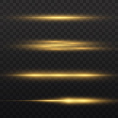 Yatay ışık ışınları, parlayan sarı ışınlar, parıldayan ışınlar..