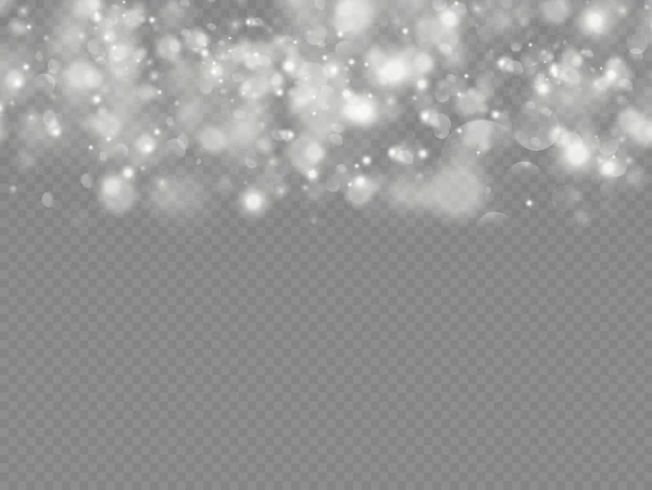 Particules de poussière magique étincelantes effet de lumière bokeh. — Image vectorielle