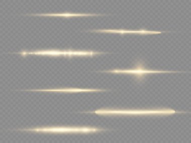 Yatay ışık ışını, parlak sarı yatay çizgi