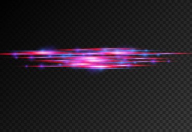 Kırmızı, mavi hareket çizgisi, yatay ışık ışınları.