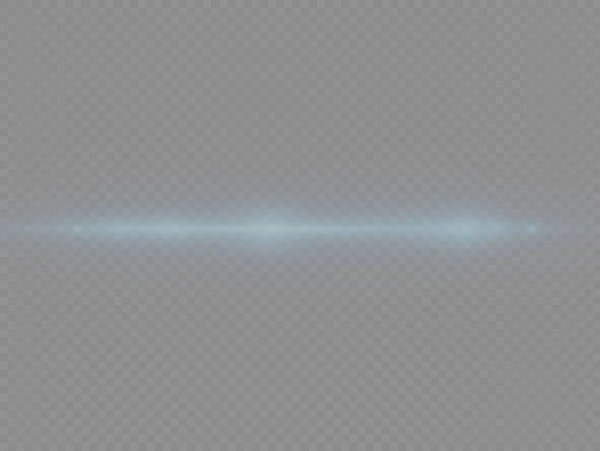 Rayons laser, rayonnements lumineux bleus horizontaux. — Image vectorielle