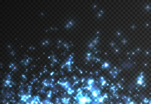 Neonově modrá třpytivá hvězda prach stezka světlo. — Stockový vektor