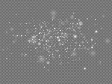Beyaz toz kıvılcımlar ve yıldızlar, ışık efekti.