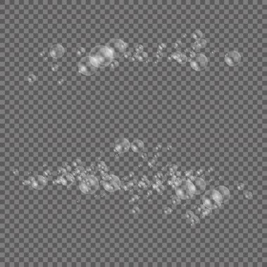 Bir dizi gerçekçi renkli sabun köpüğü.. 