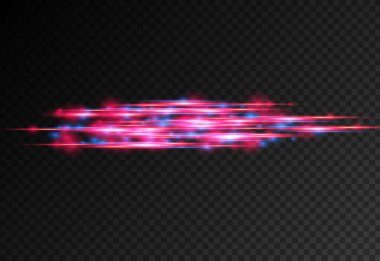 Kırmızı, mavi hareket çizgisi, yatay ışık ışınları.
