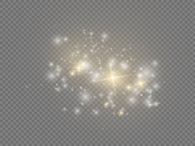 Beyaz toz kıvılcımlar ve yıldızlar, ışık efekti.