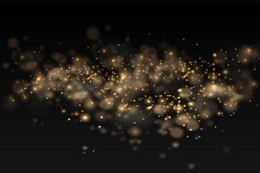 Parlak ışık, sarı toz kıvılcımları.