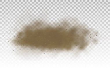 Uçan kum, kahverengi toz bulutu, rüzgar, kum fırtınası.