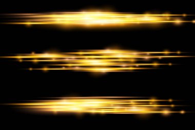 Yatay ışık ışını, parlak sarı yatay çizgi