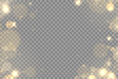 Işıldayan altın sihirli toz parçacıkları ışık saçar.