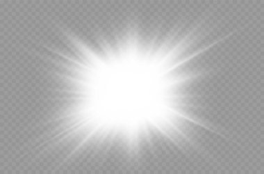 Parlayan beyaz ışık, patlayan güneş ışınları..
