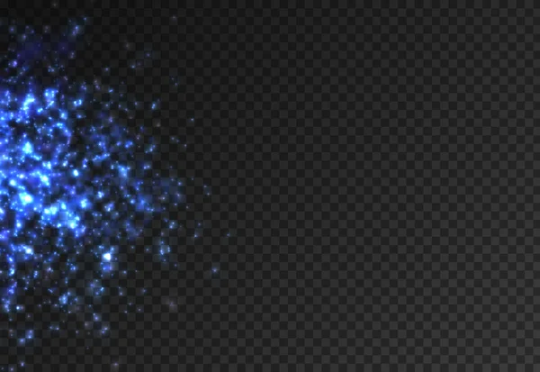 Néon bleu étincelant étoile poussière piste lumière. — Image vectorielle
