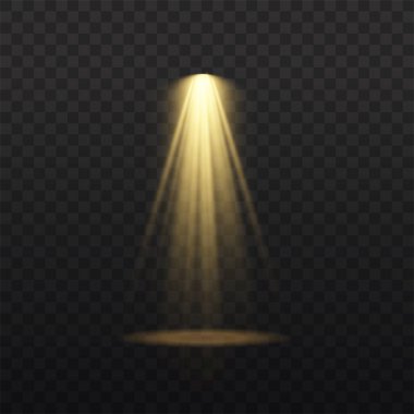 Spotlight projektör, sarı ışınlı ışık efekti