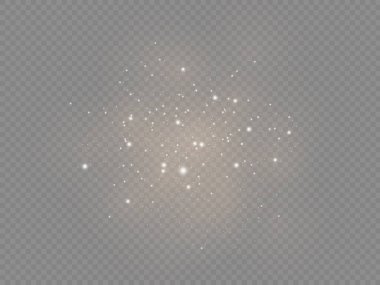 Beyaz toz parçacıkları, parlayan ışıklar, yıldız.
