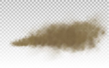 Uçan kum, kahverengi toz bulutu, rüzgar, kum fırtınası.