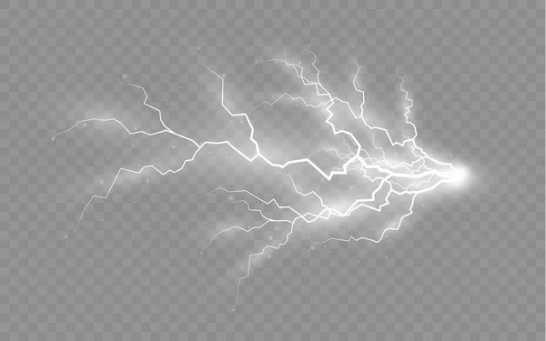 雷、照明、ジッパーのセットの効果. — ストックベクタ