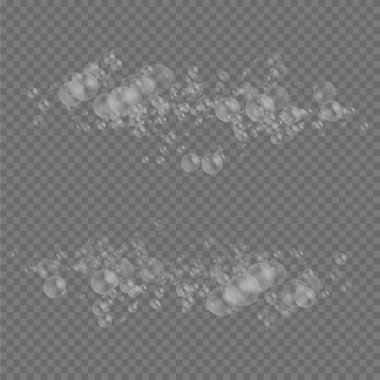 Bir dizi beyaz su gerçekçi sabun köpüğü.