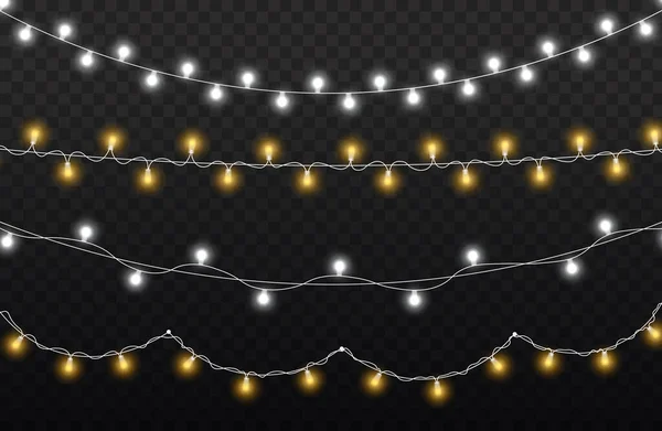 Christmas glowing light garland, led neon lamp. — Stock Vector