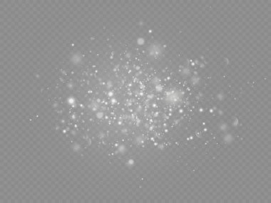 Beyaz toz kıvılcımlar ve yıldızlar, ışık efekti.