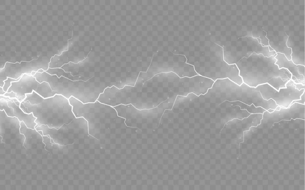 雷、照明、ジッパーのセットの効果. — ストックベクタ