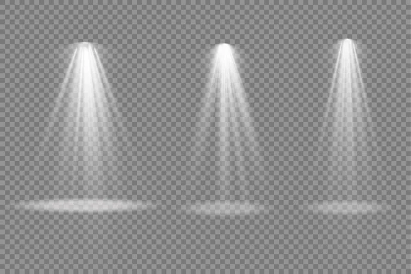 Комплект белого прожектора, проектор световой эффект. — стоковый вектор