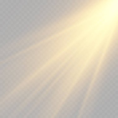 Parlak patlamalı güneş ışığı, parlak güneş ışınları.