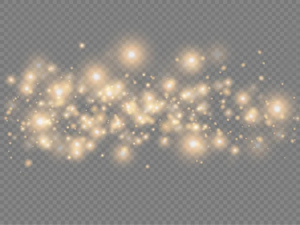 闪烁的金色魔法黄尘微光 — 图库矢量图片