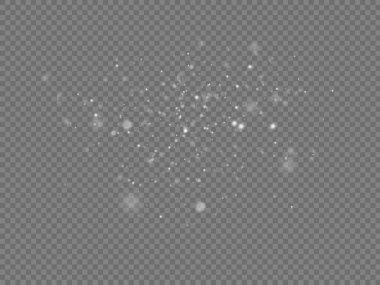Beyaz toz parçacıkları, parlayan ışıklar, yıldız.