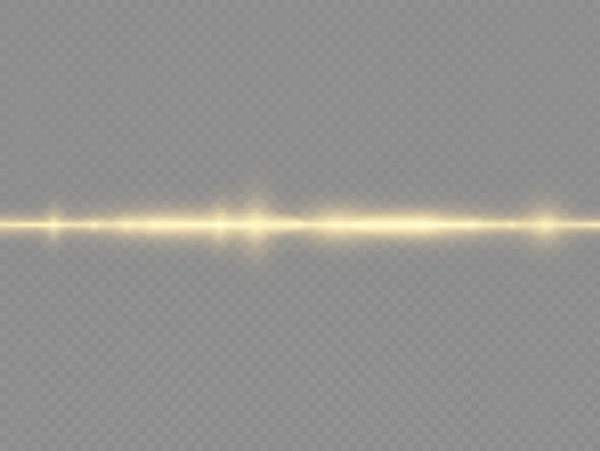 Rayo de luz horizontal, línea horizontal amarilla del flash — Archivo Imágenes Vectoriales