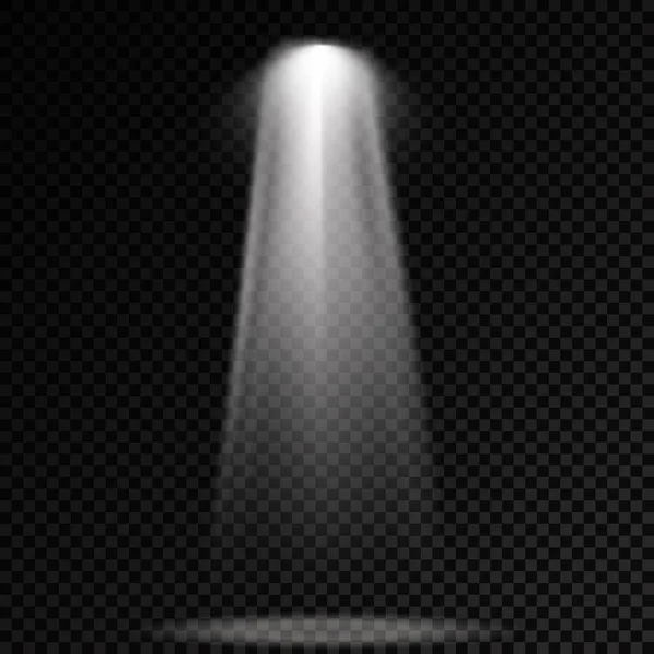 Set aus weißem Scheinwerfer, Projektor-Lichteffekt. — Stockvektor