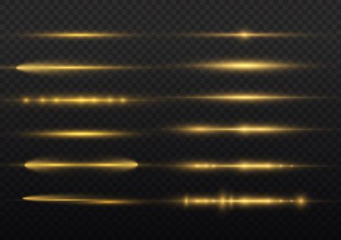 Yatay ışık ışınları, parlayan sarı ışınlar, parıldayan ışınlar..