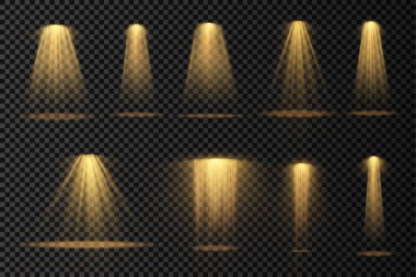 Spotlight projektör, sarı ışınlı ışık efekti