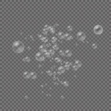 Bir dizi gerçekçi renkli sabun köpüğü.. 