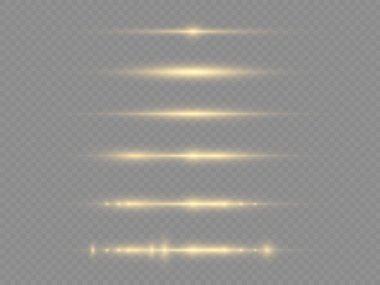 Yatay ışık ışınları, parlayan sarı ışınlar, parıldayan ışınlar..