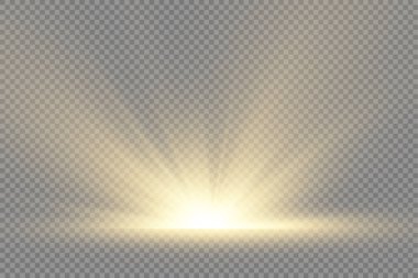 Yıldız patlaması, sarı parlayan ışıklar güneş ışınları.