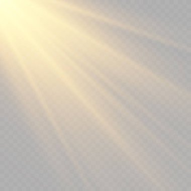 Parlak patlamalı güneş ışığı, ışık huzmeleri..