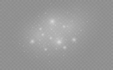Beyaz toz parçacıkları, parlayan ışıklar, yıldız.