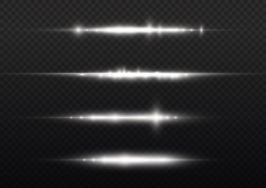 Yatay ışık ışınları, parlayan beyaz yatay çizgi