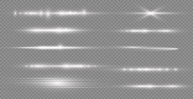 Yatay ışık ışınları, parlayan beyaz çizgi ışınları.