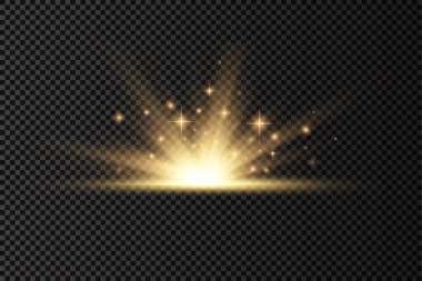 Güneş patlaması, sarı parlak ışıklar güneş ışınları.